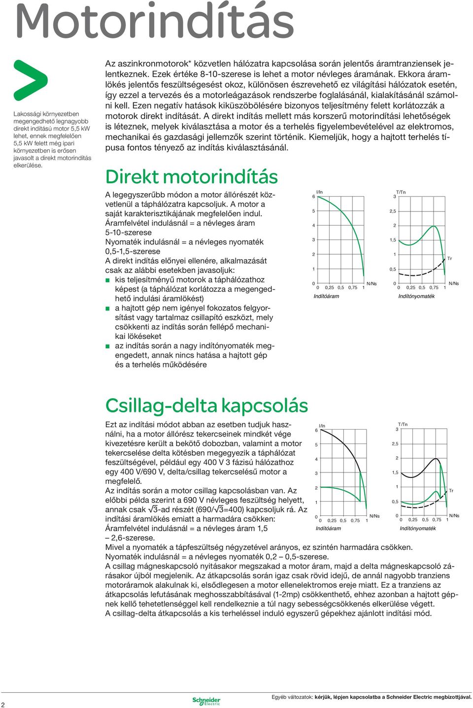 Ekkora áramlökés jelentős feszültségesést okoz, különösen észrevehető ez világítási hálózatok esetén, így ezzel a tervezés és a motorleágazások rendszerbe foglalásánál, kialakításánál számolni kell.