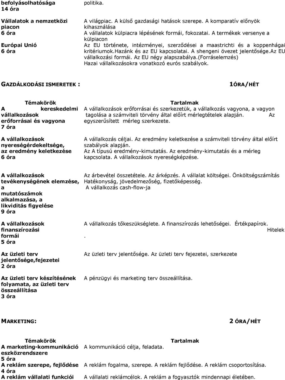 A termékek versenye a külpiacon Az EU története, intézményei, szerződései a maastrichti és a koppenhágai kritériumok.hazánk és az EU kapcsolatai. A shengeni övezet jelentősége.