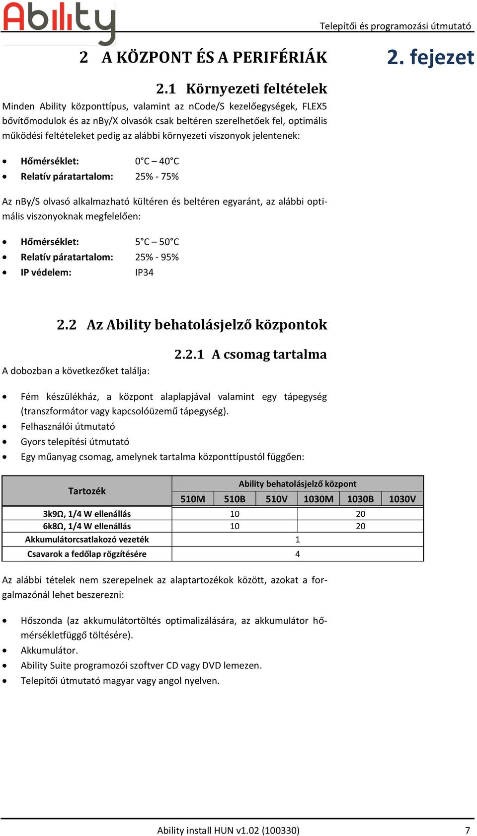 az alábbi környezeti viszonyok jelentenek: Hőmérséklet: 0 C 40 C Relatív páratartalom: 25% - 75% Az nby/s olvasó alkalmazható kültéren és beltéren egyaránt, az alábbi optimális viszonyoknak