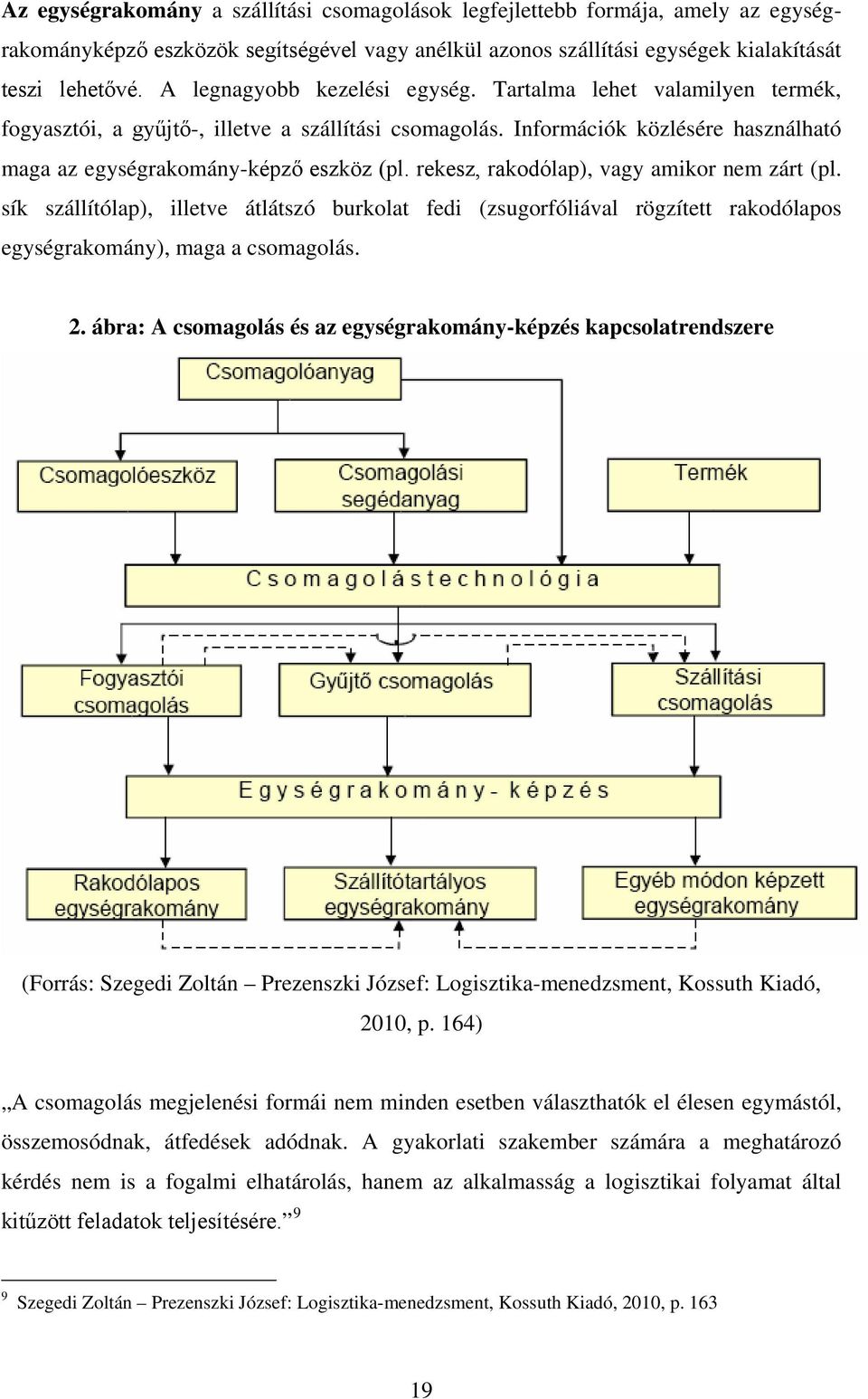 rekesz, rakodólap), vagy amikor nem zárt (pl. sík szállítólap), illetve átlátszó burkolat fedi (zsugorfóliával rögzített rakodólapos egységrakomány), maga a csomagolás. 2.