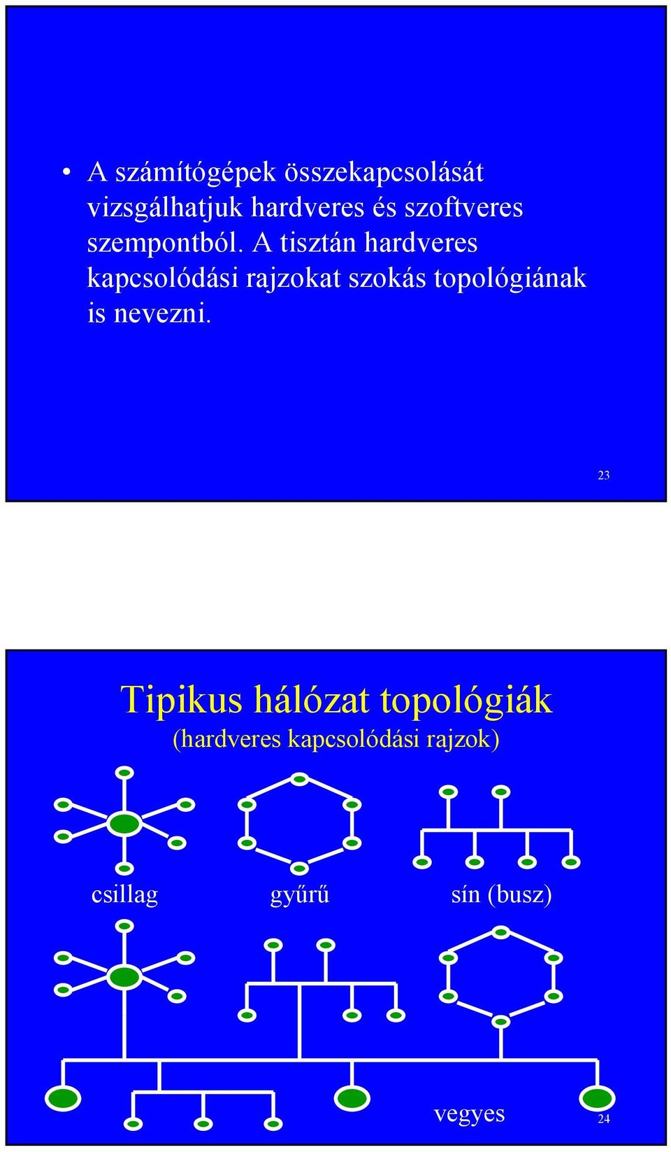 A tisztán hardveres kapcsolódási rajzokat szokás topológiának