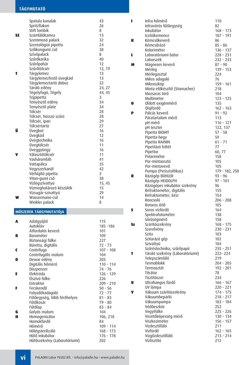 szárú 28 Tölcsér, ipari 29 Tölcsértartó 27 Ü Üvegbot 16 Üvegkád 12 Üvegtechnika 16 Üvegtölcsér 11 Üveggyöngy 16 V Választótölcsér 11 Vasháromláb 41 Vattapálca 35 Vegyszerkanál 42 Vérhígító pipetta 3