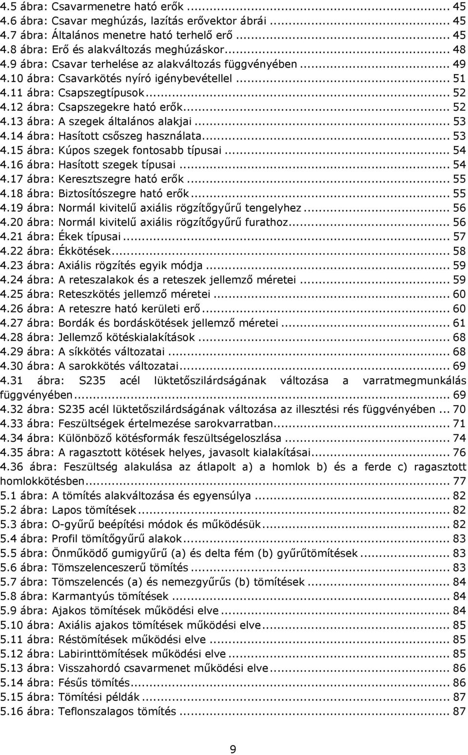 .. 53 4.14 ábra: Hasított csőszeg használata... 53 4.15 ábra: Kúpos szegek fontosabb típusai... 54 4.16 ábra: Hasított szegek típusai... 54 4.17 ábra: Keresztszegre ható erők... 55 4.