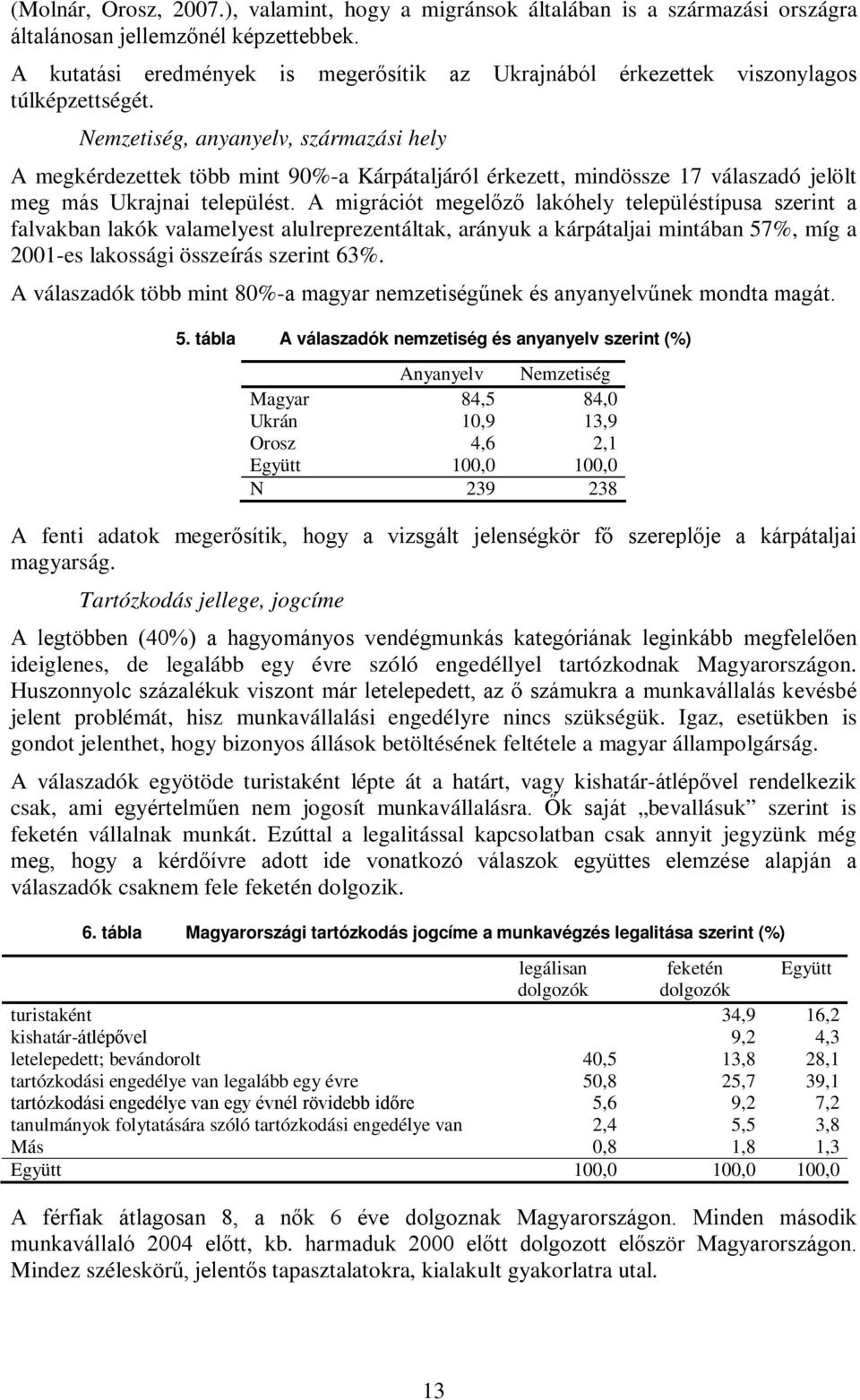 Nemzetiség, anyanyelv, származási hely A megkérdezettek több mint 90%-a Kárpátaljáról érkezett, mindössze 17 válaszadó jelölt meg más Ukrajnai települést.