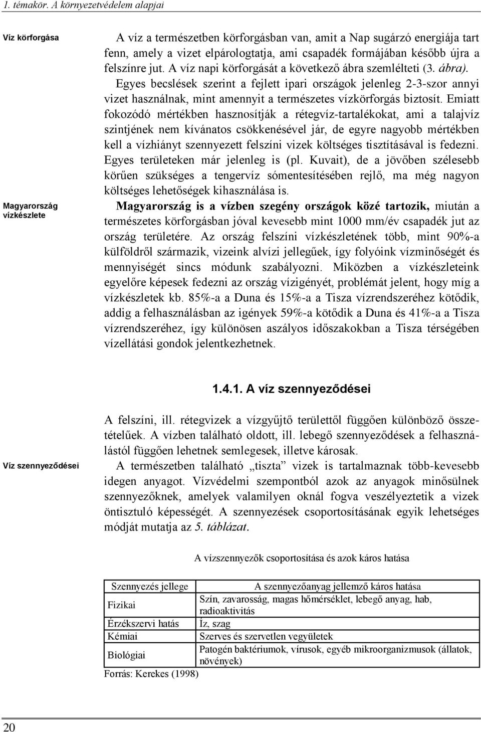 később újra a felszínre jut. A víz napi körforgását a következő ábra szemlélteti (3. ábra).