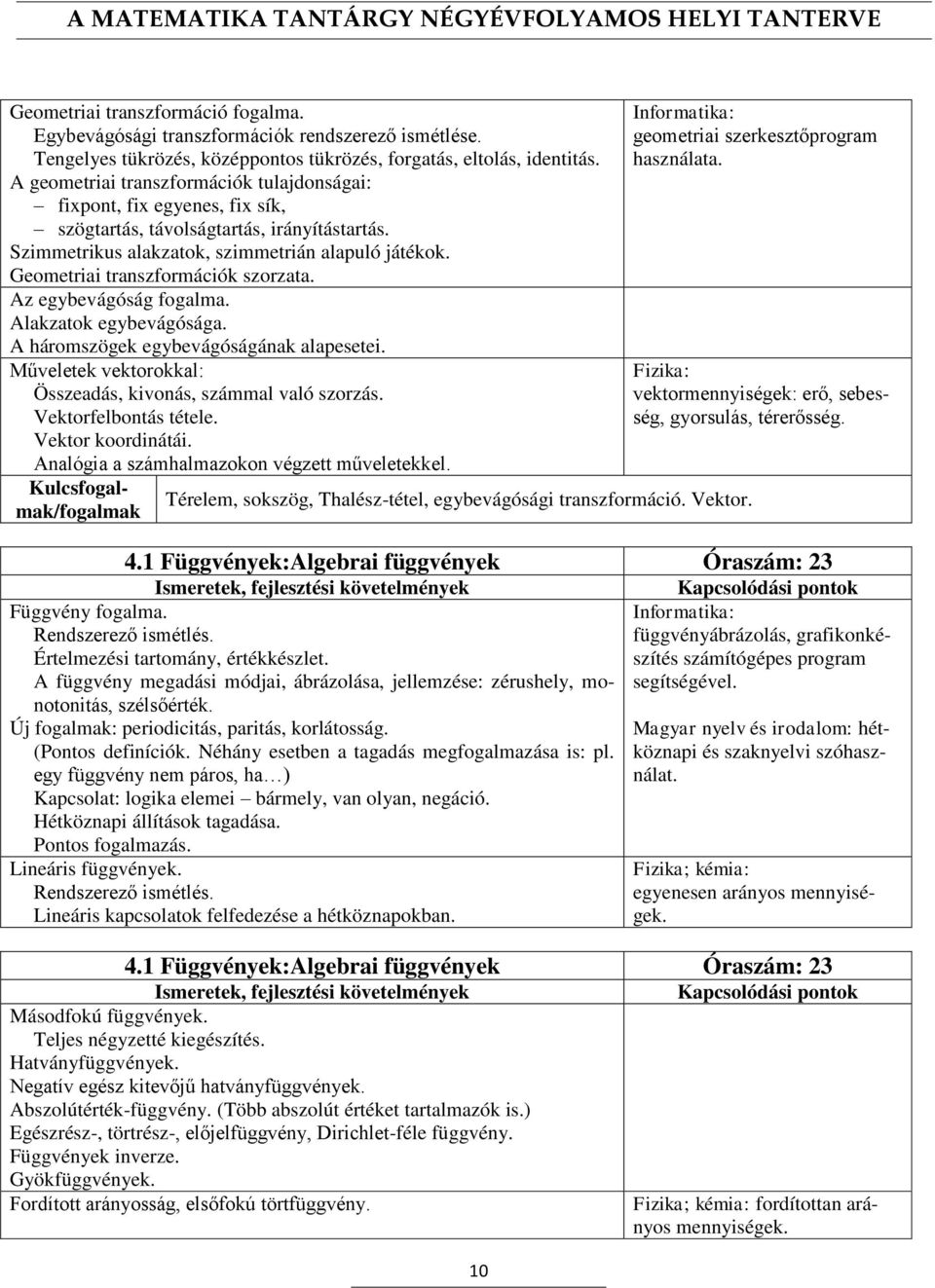 Geometriai transzformációk szorzata. Az egybevágóság fogalma. Alakzatok egybevágósága. A háromszögek egybevágóságának alapesetei. Műveletek vektorokkal: Összeadás, kivonás, számmal való szorzás.