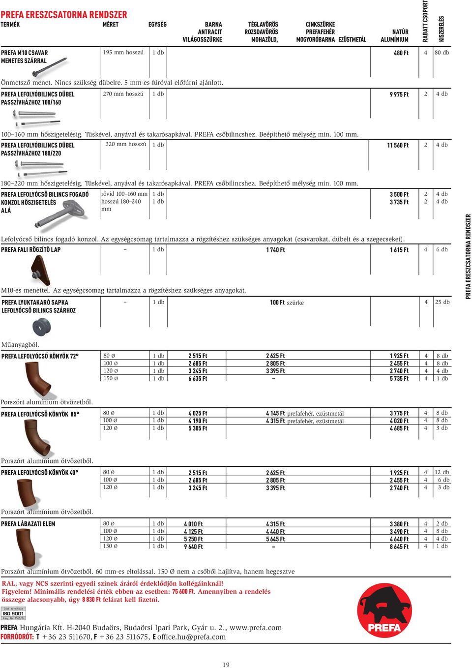 Tüskével, anyával és takarósapkával. PREFA csőbilincshez. Beépíthető mélység min. 00 mm. PREFA LEFOLYÓBILINCS DÜBEL PASSZÍVHÁZHOZ 80/220 320 mm hosszú 50 Ft 2 80220 mm hőszigetelésig.