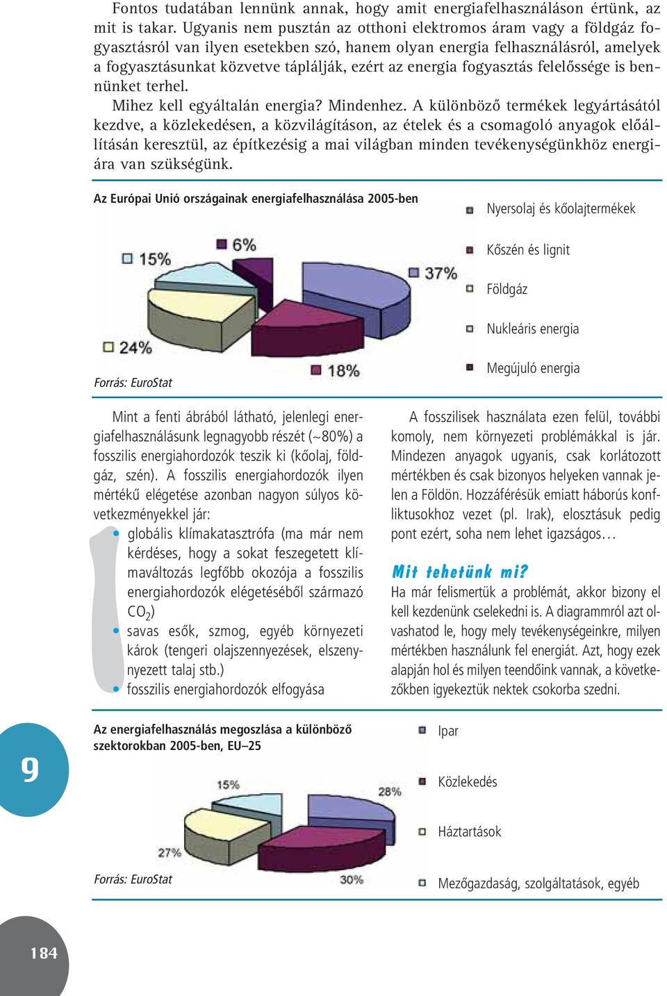 energia fogyasztás felelôssége is bennünket terhel. Mihez kell egyáltalán energia? Mindenhez.