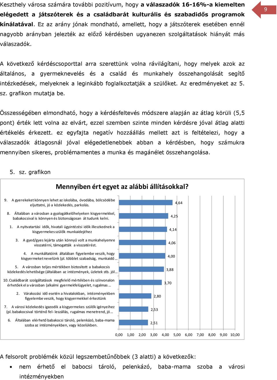 9 A következő kérdéscsoporttal arra szerettünk volna rávilágítani, hogy melyek azok az általános, a gyermeknevelés és a család és munkahely összehangolását segítő intézkedések, melyeknek a leginkább