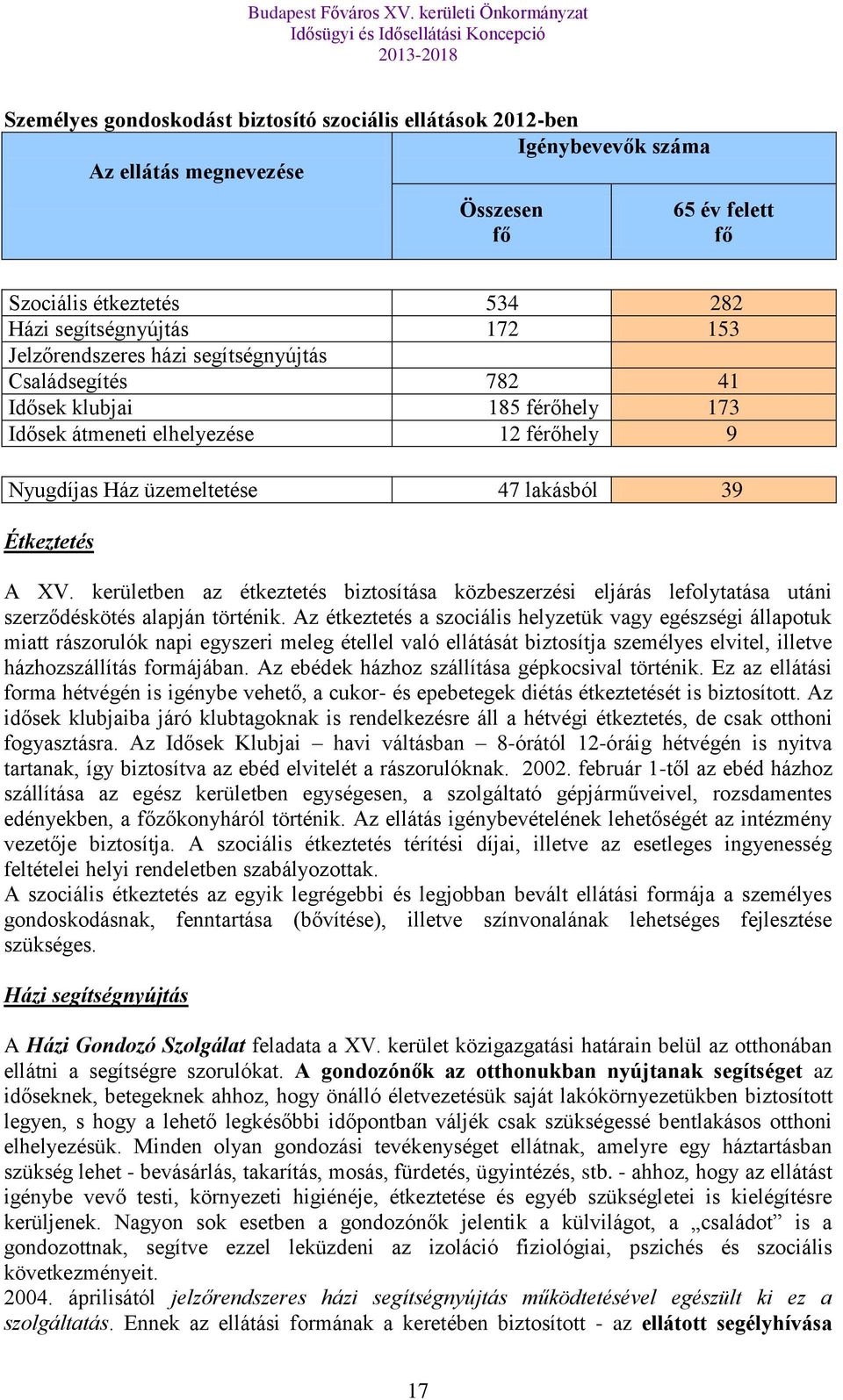 kerületben az étkeztetés biztosítása közbeszerzési eljárás lefolytatása utáni szerződéskötés alapján történik.