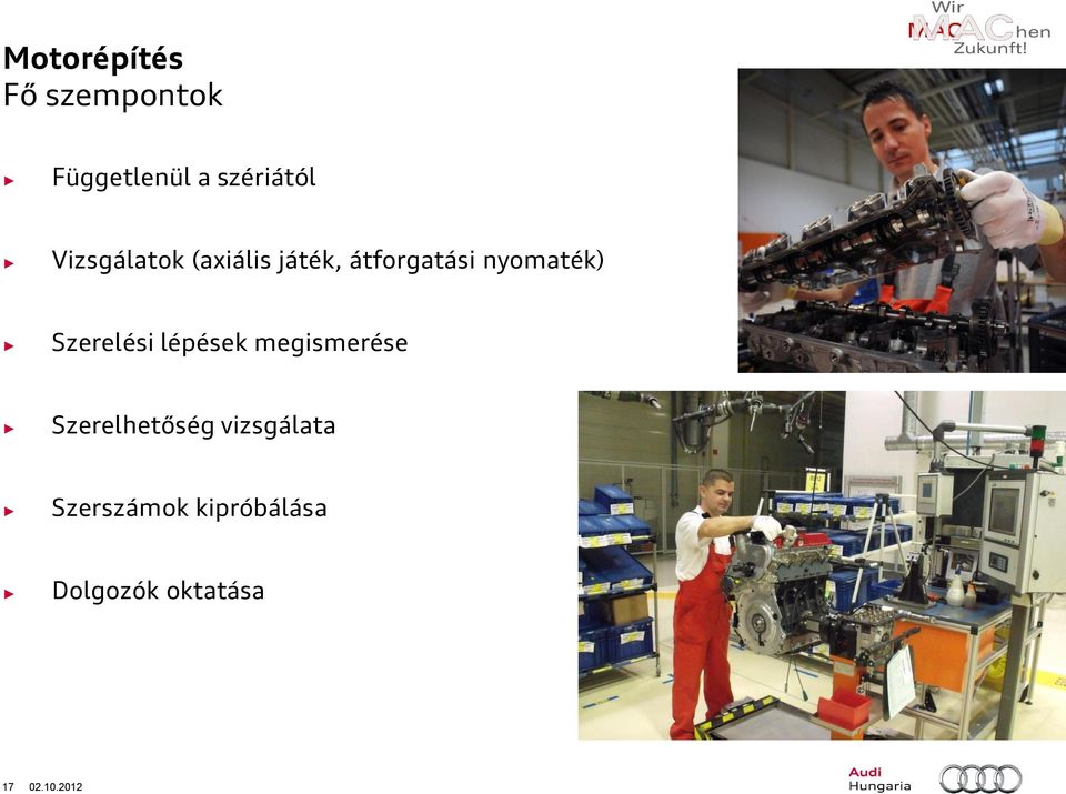 Szerelési lépések megismerése Szerelhetőség