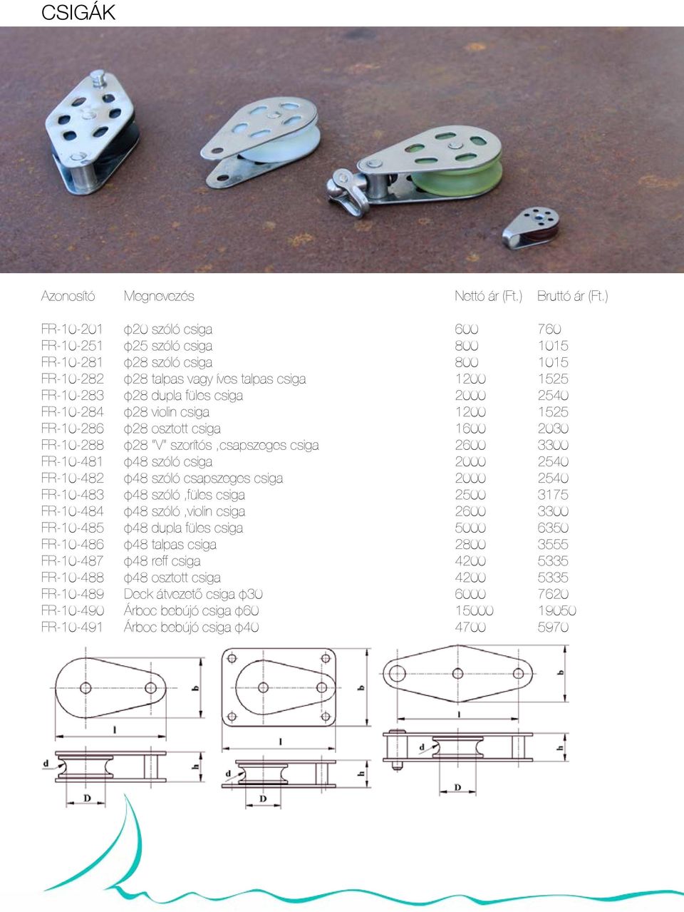 2540 FR-10-284 φ28 violin csiga 1200 1525 FR-10-286 φ28 osztott csiga 1600 2030 FR-10-288 φ28 V szorítós,csapszeges csiga 2600 3300 FR-10-481 φ48 szóló csiga 2000 2540 FR-10-482 φ48 szóló csapszeges