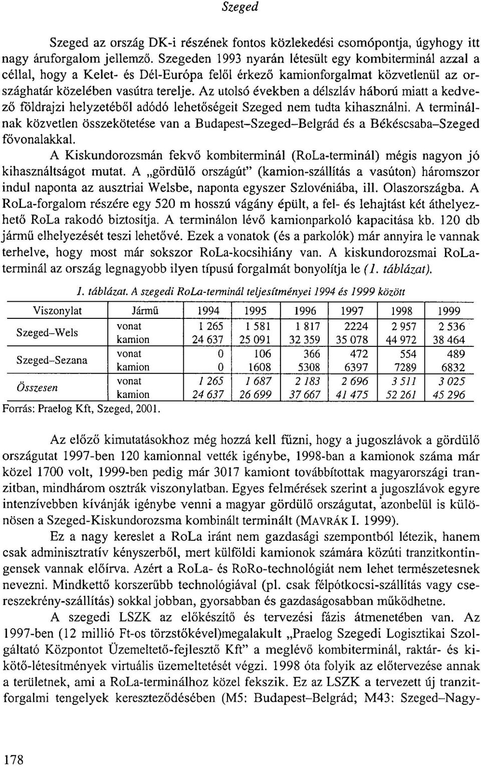 Az utolsó években a délszláv háború miatt a kedvező földrajzi helyzetéből adódó lehetőségeit Szeged nem tudta kihasználni.