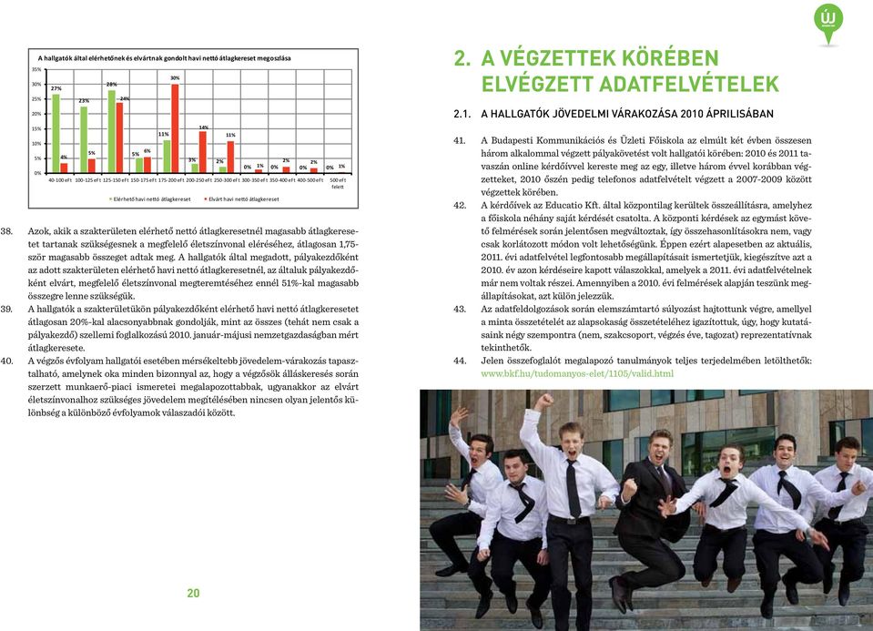 Azok, akik a szakterületen elérhető nettó átlagkeresetnél magasabb átlagkeresetet tartanak szükségesnek a megfelelő életszínvonal eléréséhez, átlagosan 1,75- ször magasabb összeget adtak meg.