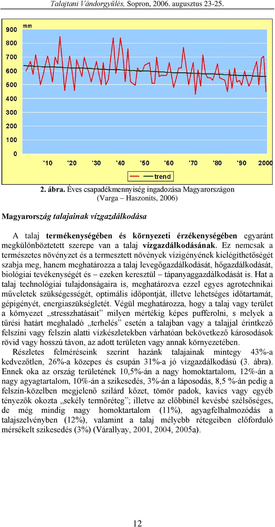 szerepe van a talaj vízgazdálkodásának.