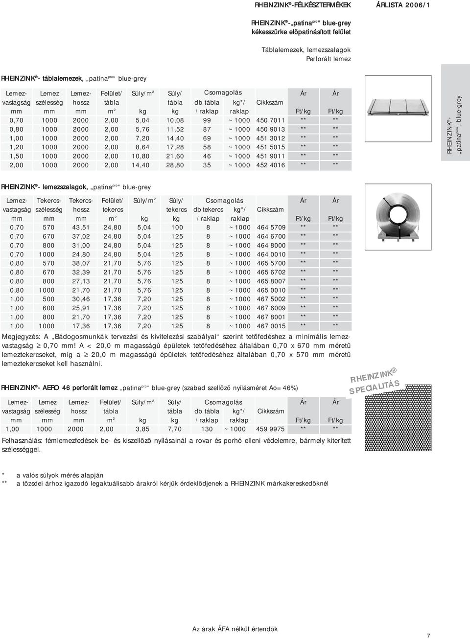 ~00 ~00 ~00 ~00 ~00 ~00 4 7011 4 9013 41 3012 41 1 41 9011 42 4016 Ft/kg Ft/kg - patina pro, blue-grey - lemezszalagok, patina pro blue-grey Lemezvastagság 1,00 1,00 1,00 1,00 Tekercsszélesség 70 670