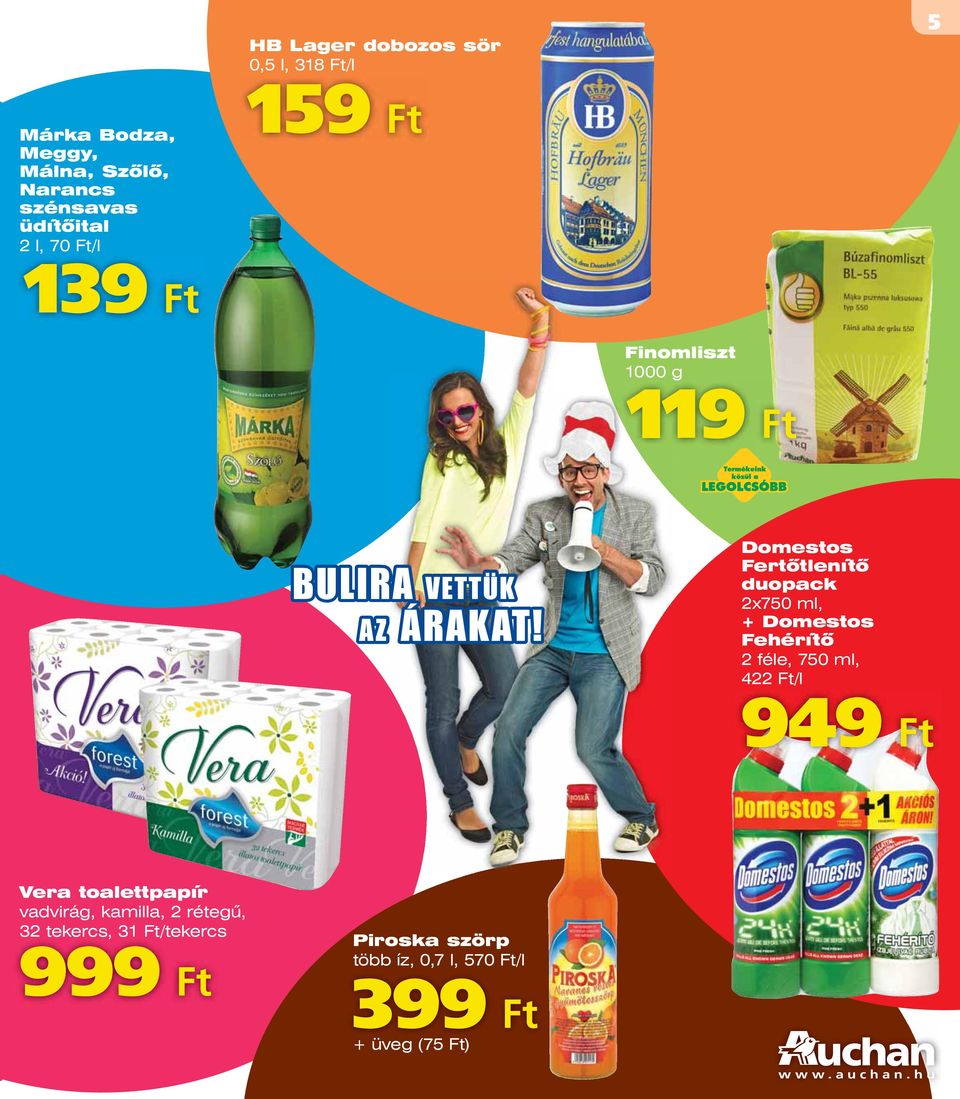 Domestos Fertôtlenítô duopack 2x750 ml, + Domestos Fehérítô 2 féle, 750 ml, 422 Ft/l 949 Ft Vera