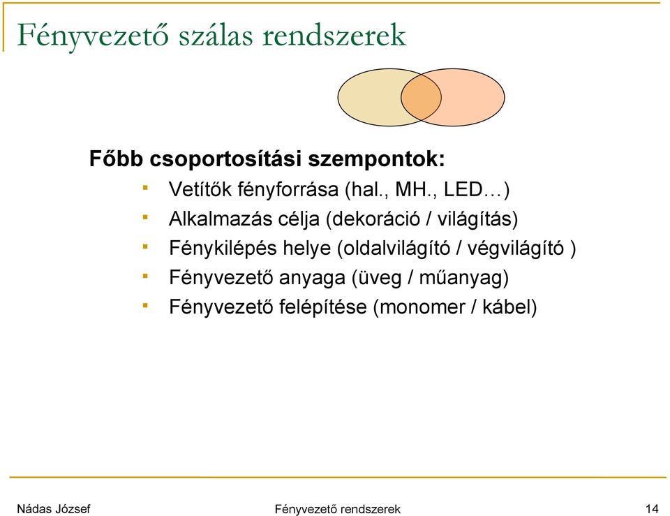 , LED ) Alkalmazás célja (dekoráció / világítás) Fénykilépés helye