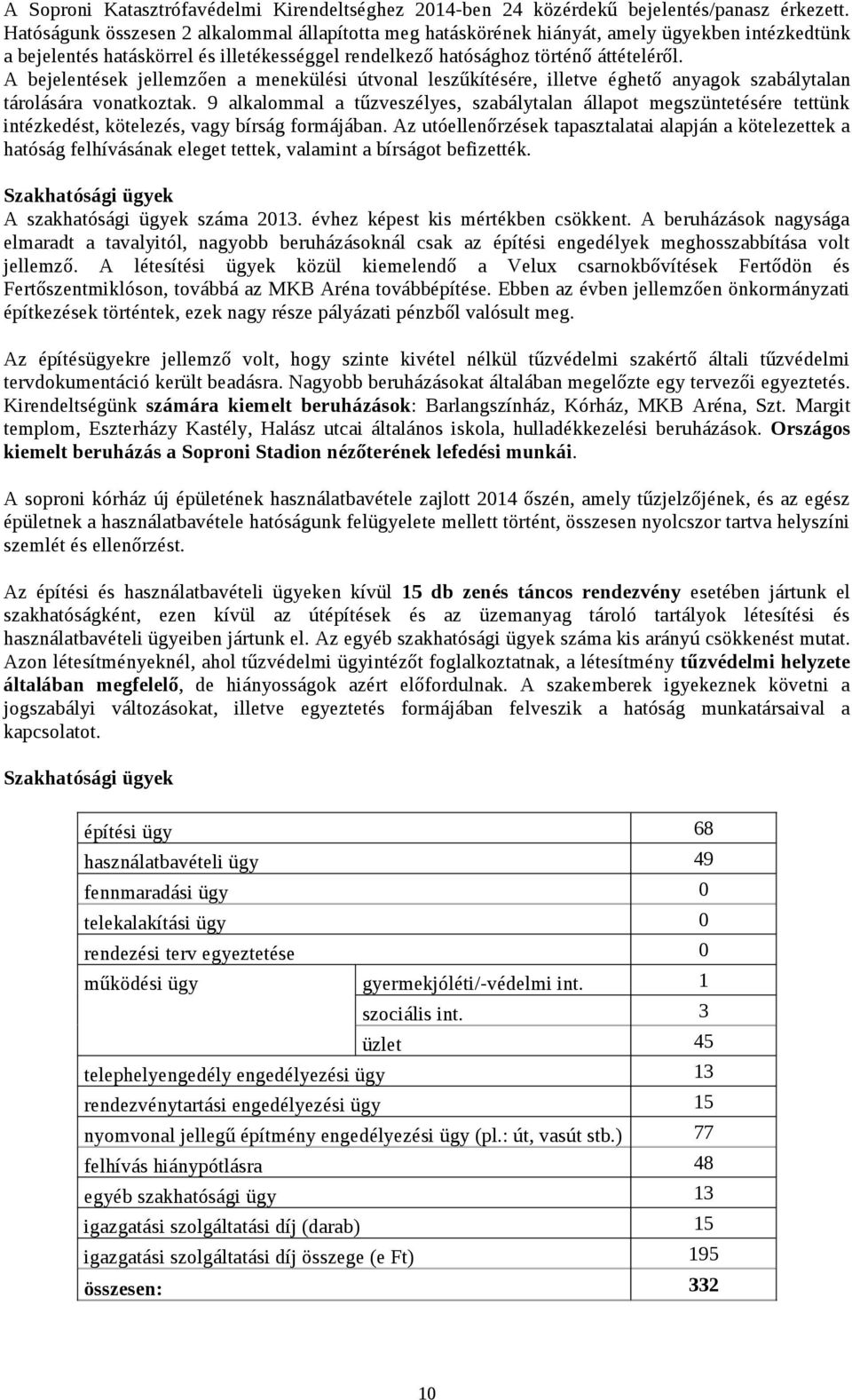 A bejelentések jellemzően a menekülési útvonal leszűkítésére, illetve éghető anyagok szabálytalan tárolására vonatkoztak.