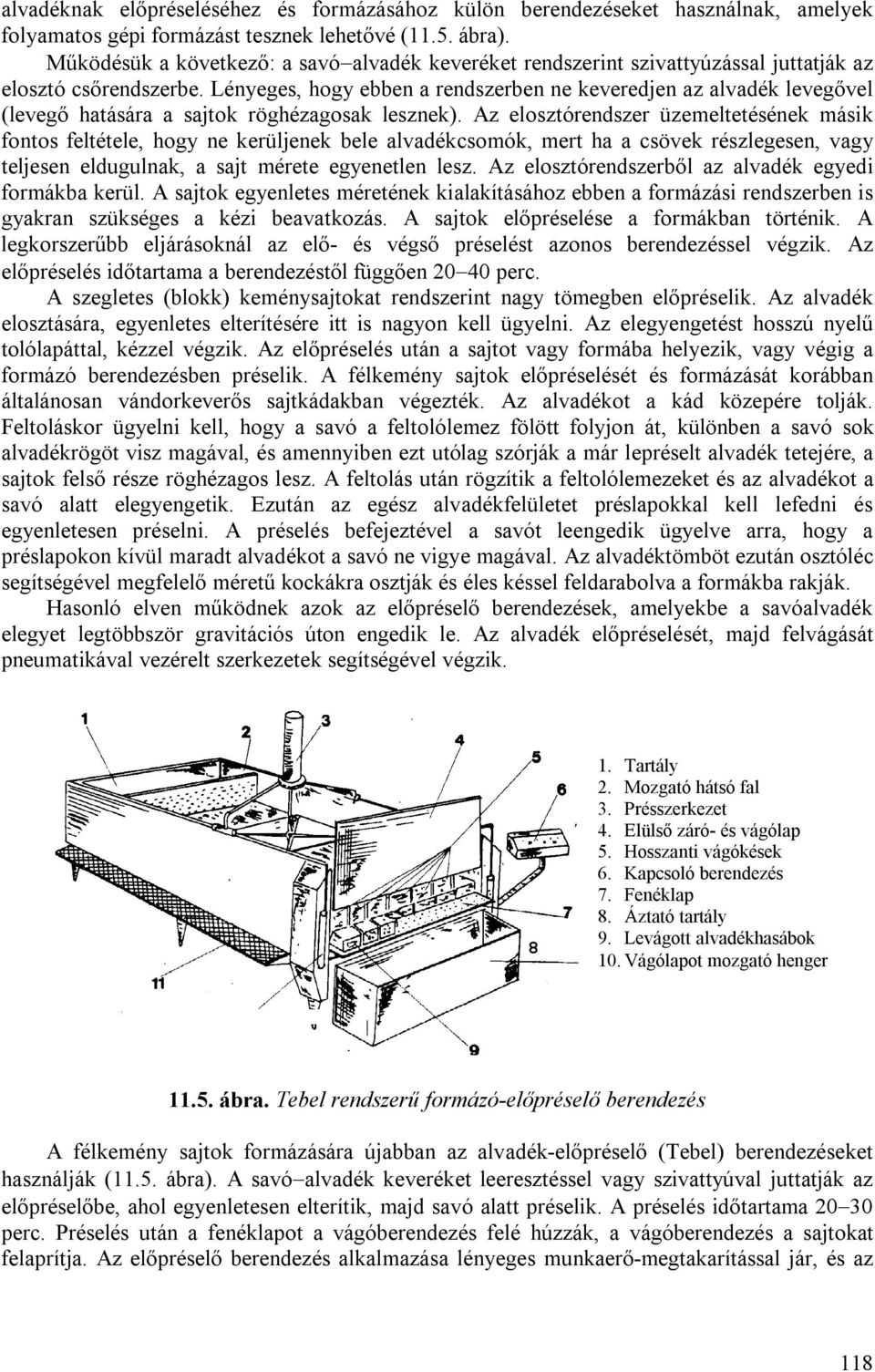 Lényeges, hogy ebben a rendszerben ne keveredjen az alvadék levegővel (levegő hatására a sajtok röghézagosak lesznek).