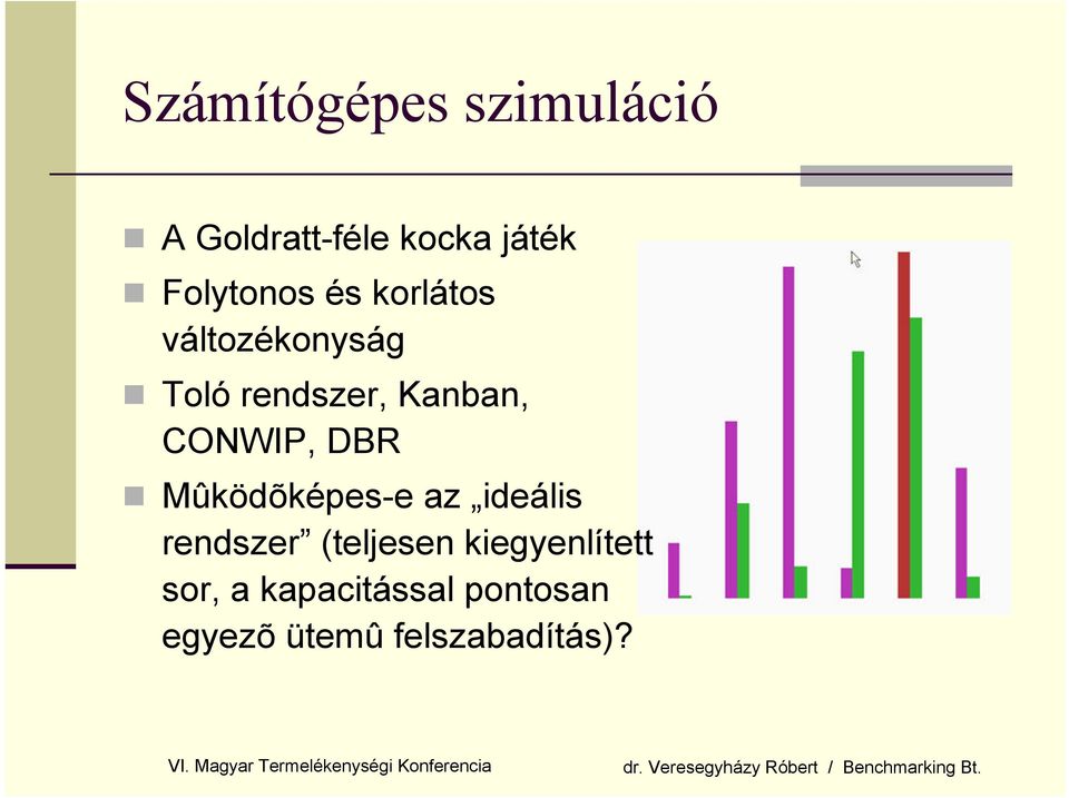 CONWIP, DBR Mûködõképes-e az ideális rendszer (teljesen