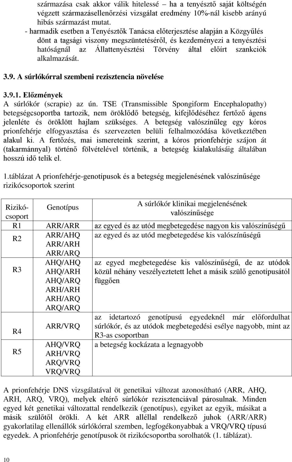 szankciók alkalmazását. 3.9. A súrlókórral szembeni rezisztencia növelése 3.9.1. Előzmények A súrlókór (scrapie) az ún.