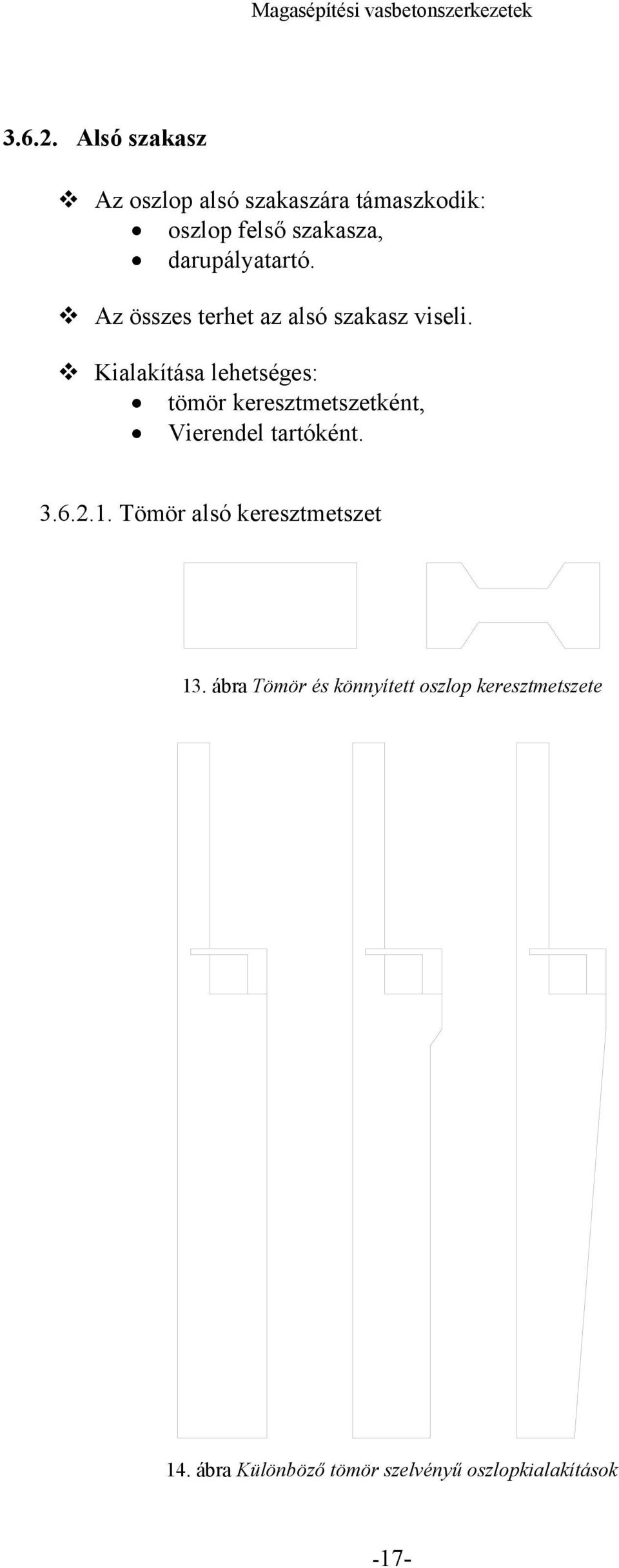 darupályatartó. Az összes terhet az alsó szakasz viseli.