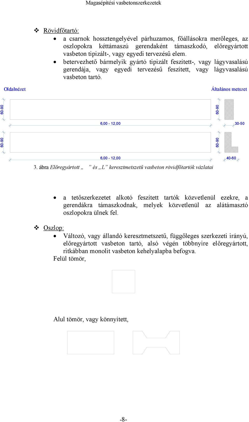 Oldalnézet Általános metszet 60-90 60-90 6,00-12,00 60-90 60-90 30-50 6,00-12,00 40-60 3.