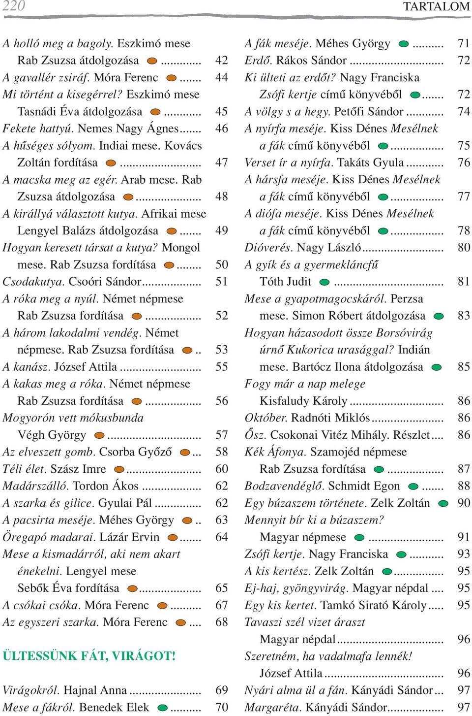 Afrikai mese Lengyel Balázs átdolgozása... 49 Hogyan keresett társat a kutya? Mongol mese. Rab Zsuzsa fordítása... 50 Csodakutya. Csoóri Sándor... 51 A róka meg a nyúl.