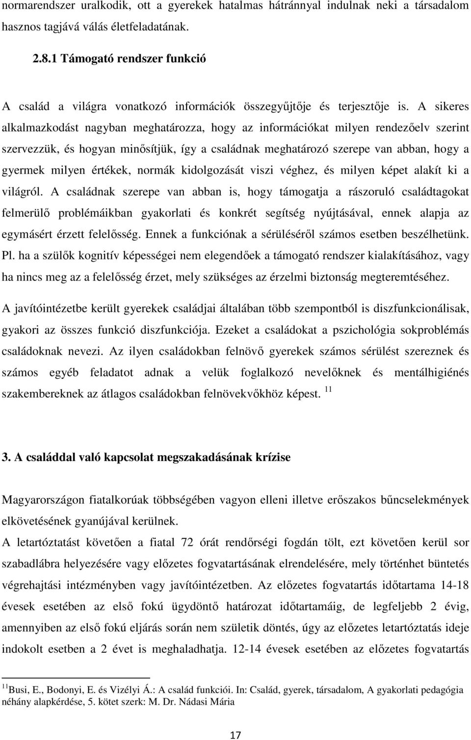 A sikeres alkalmazkodást nagyban meghatározza, hogy az információkat milyen rendezőelv szerint szervezzük, és hogyan minősítjük, így a családnak meghatározó szerepe van abban, hogy a gyermek milyen