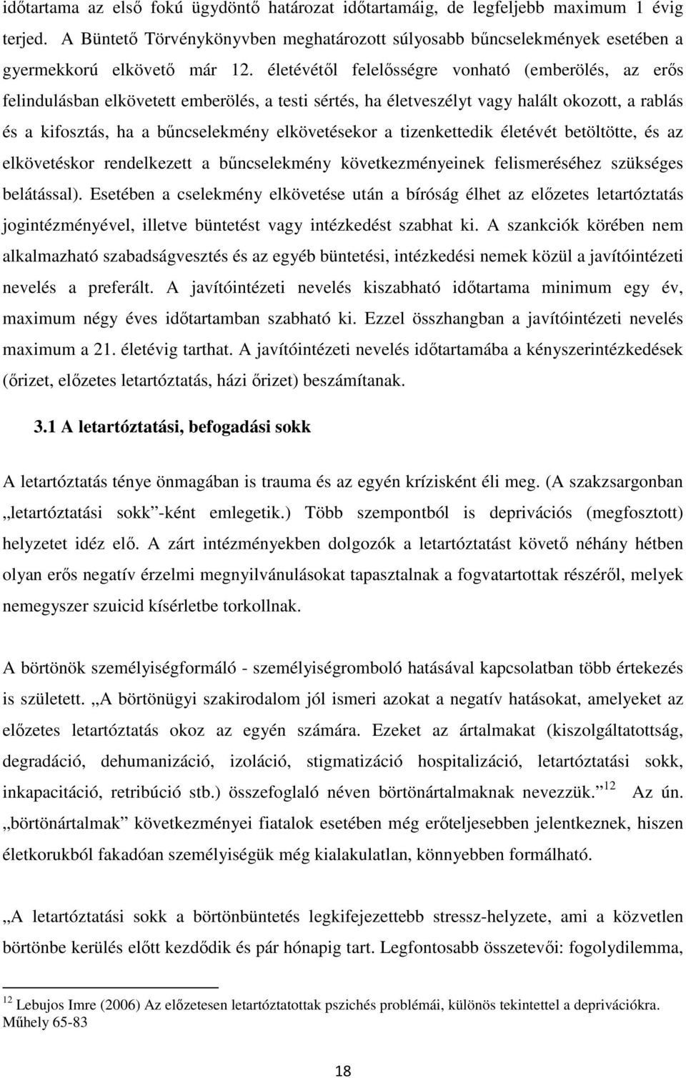 a tizenkettedik életévét betöltötte, és az elkövetéskor rendelkezett a bűncselekmény következményeinek felismeréséhez szükséges belátással).