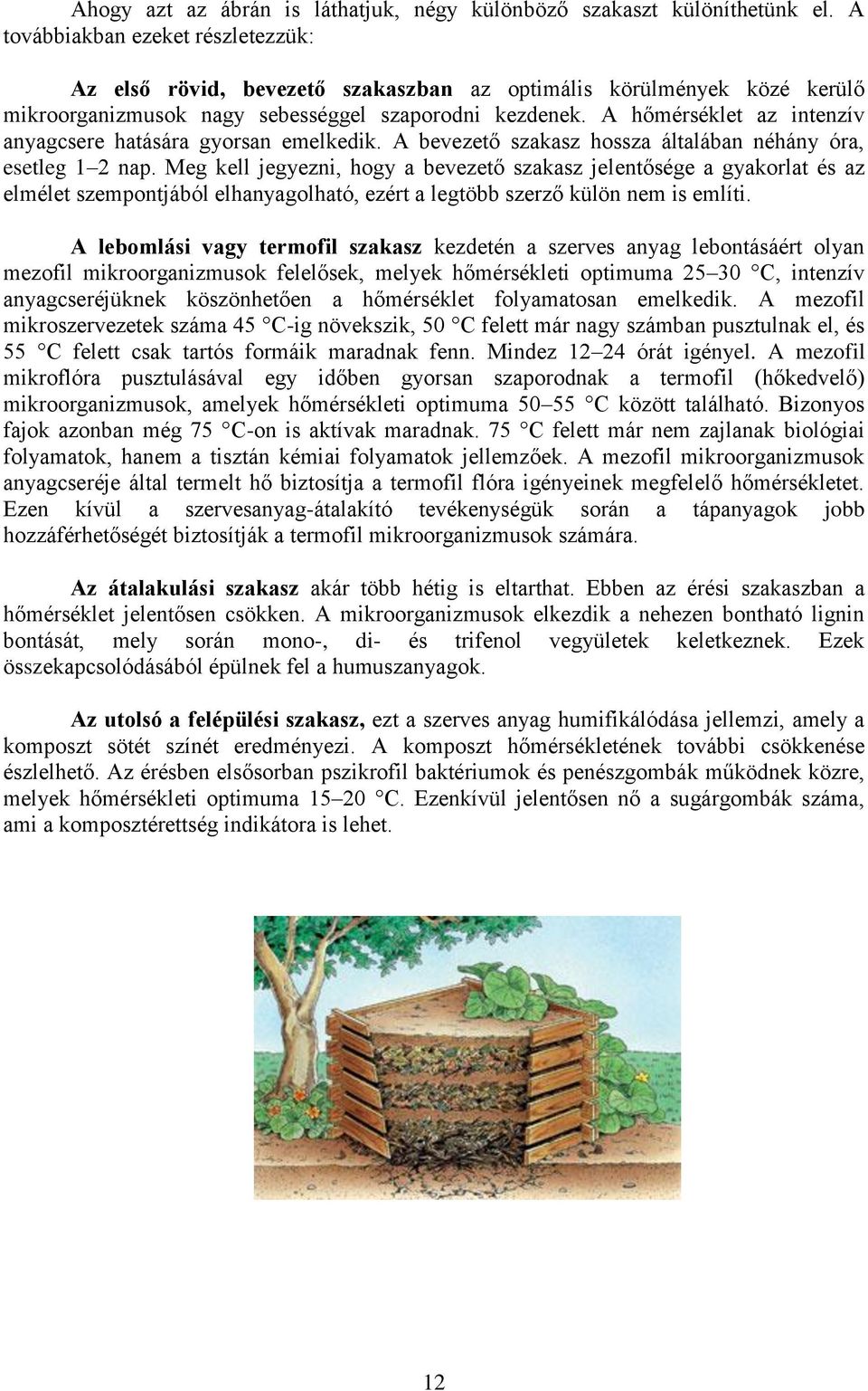 A hőmérséklet az intenzív anyagcsere hatására gyorsan emelkedik. A bevezető szakasz hossza általában néhány óra, esetleg 1 2 nap.