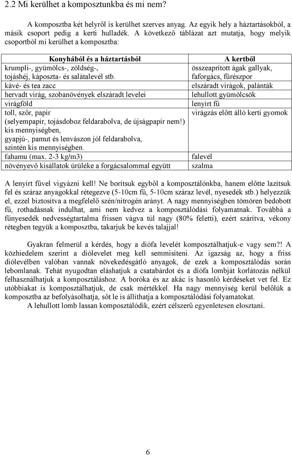 kávé- és tea zacc hervadt virág, szobanövények elszáradt levelei virágföld toll, szőr, papír (selyempapír, tojásdoboz feldarabolva, de újságpapír nem!