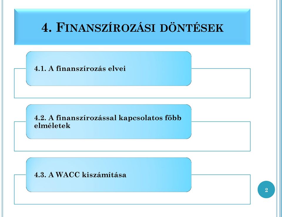 A finanszírozással kapcsolatos