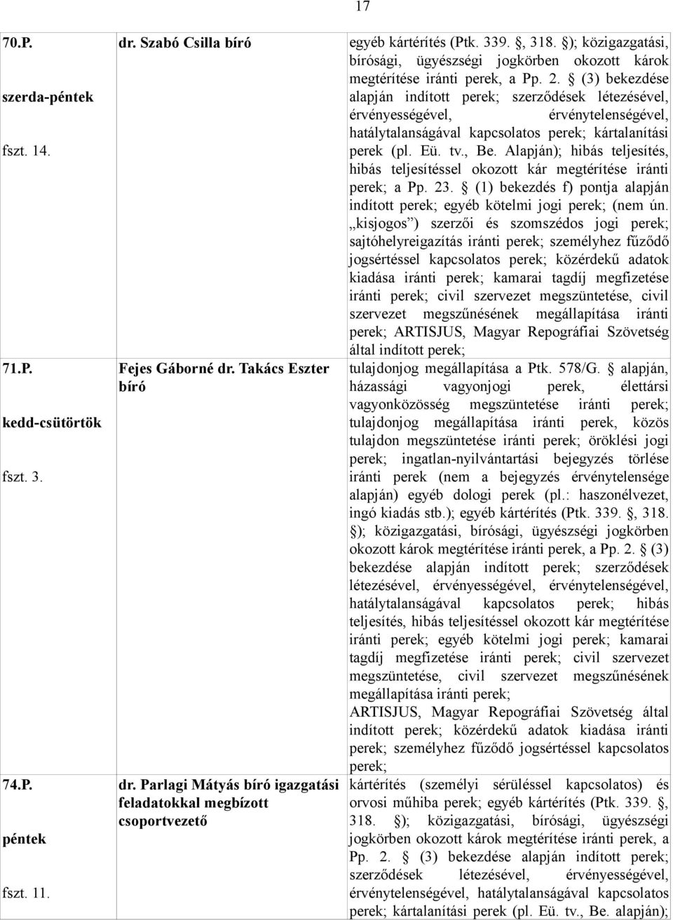 2. (3) bekezdése alapján indított szerződések létezésével, érvényességével, érvénytelenségével, hatálytalanságával kapcsolatos kártalanítási perek (pl. Eü. tv., Be.