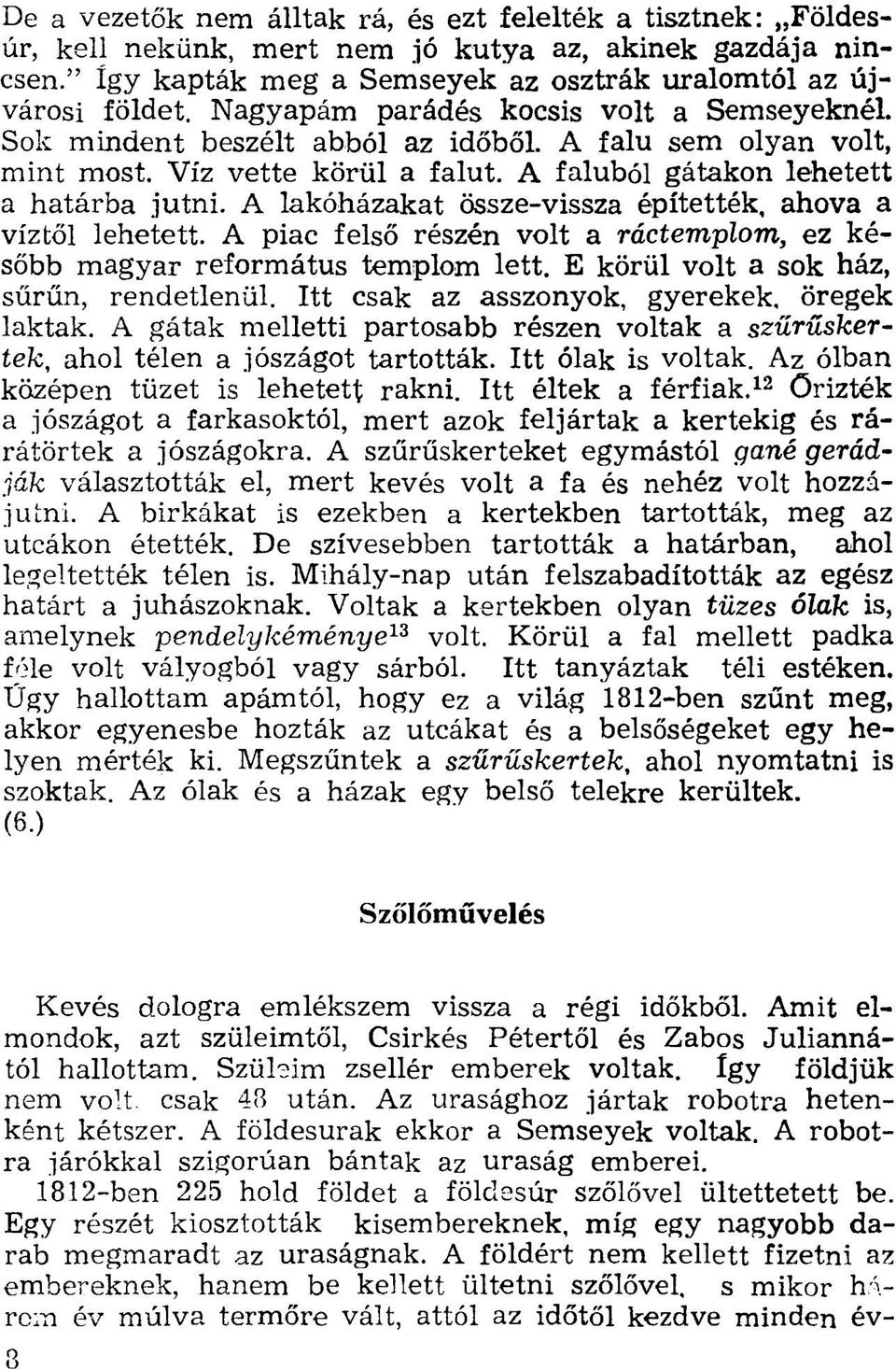 A lakóházakat össze-vissza építették, ahova a víztől lehetett. A piac felső részén volt a ráctemplom, ez később magyar református templom lett. E körül volt a sok ház, sűrűn, rendetlenül.