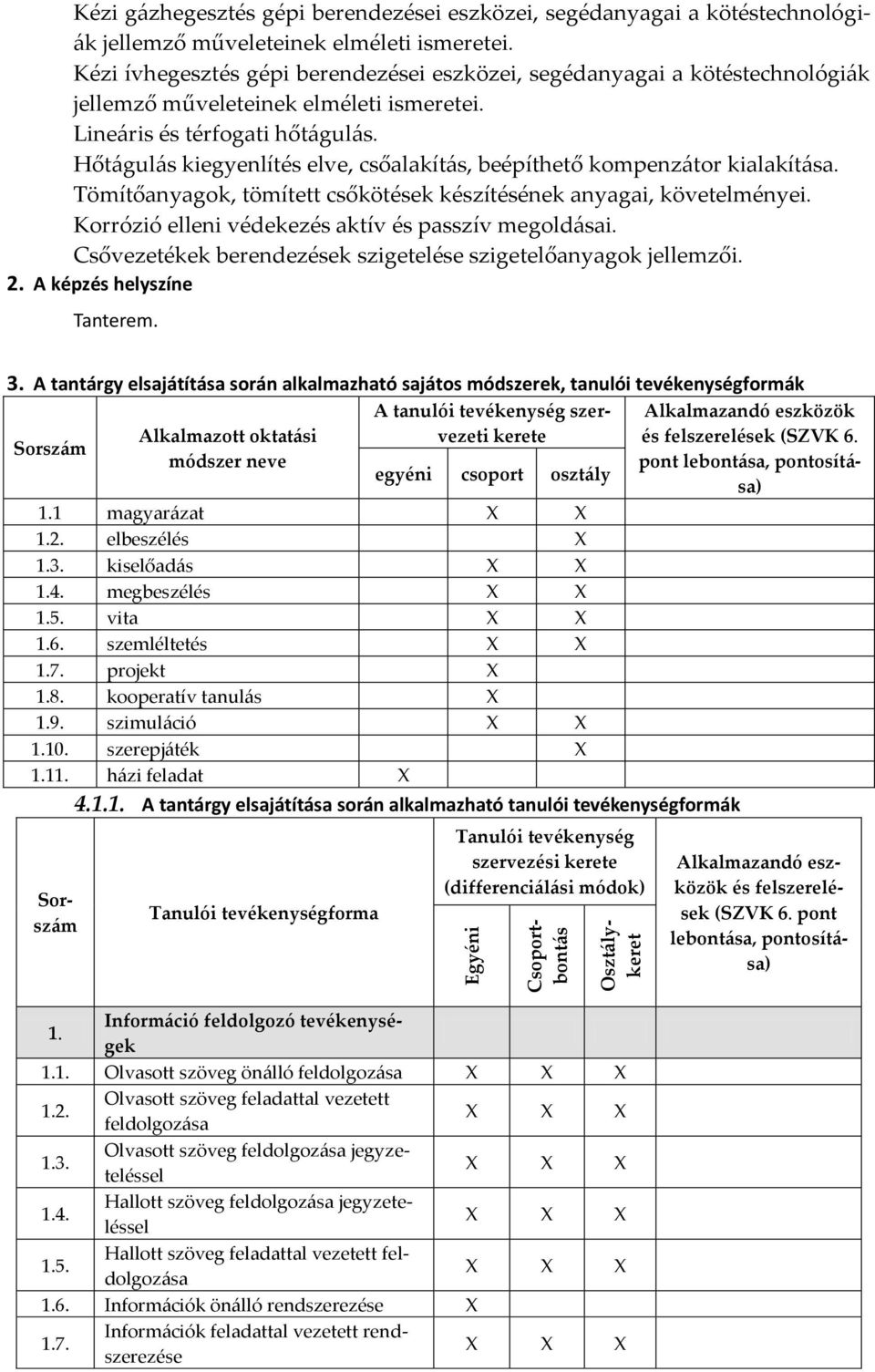 Hőtágulás kiegyenlítés elve, csőalakítás, beépíthető kompenzátor kialakítása. Tömítőanyagok, tömített csőkötések készítésének anyagai, követelményei.