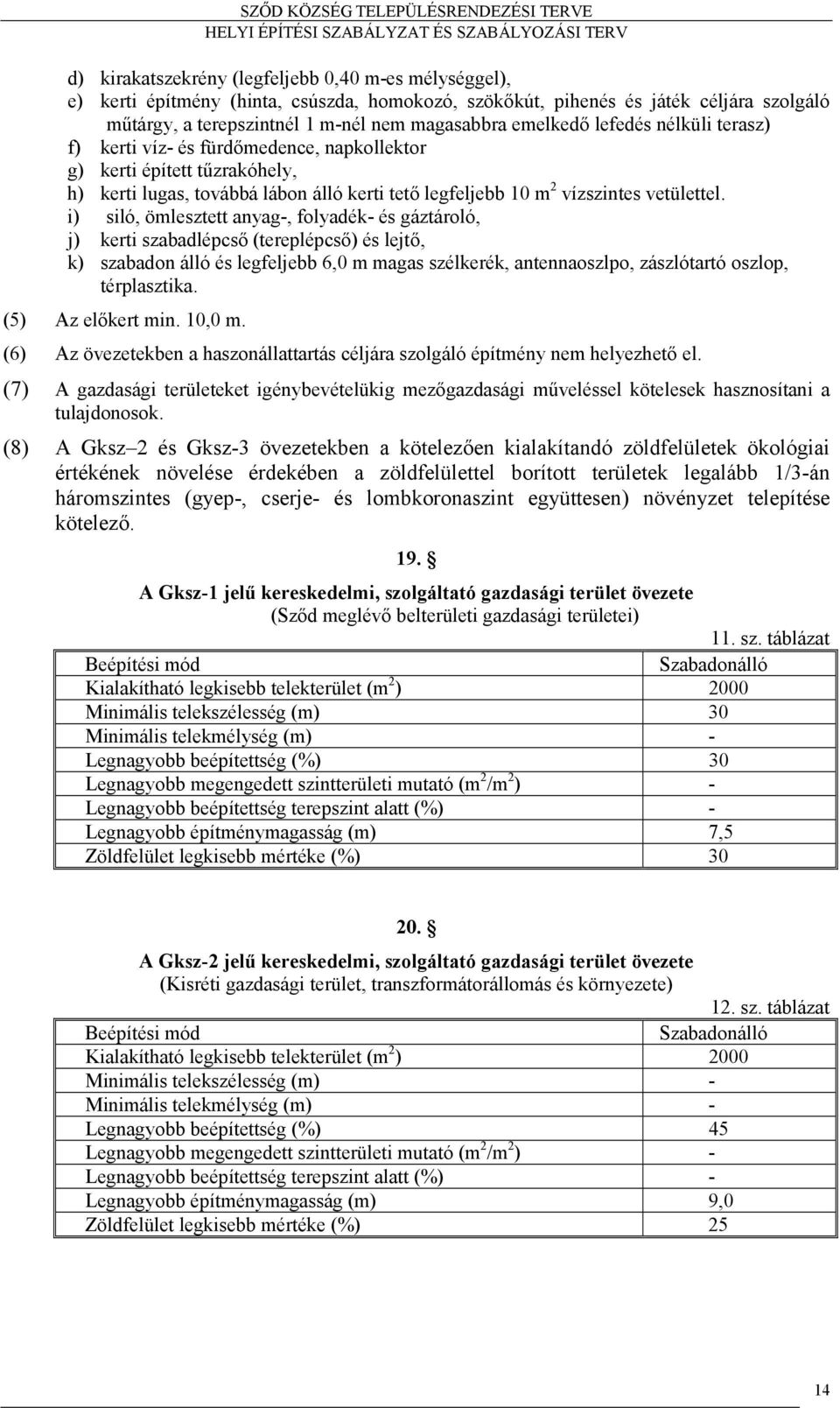 i) siló, ömlesztett anyag-, folyadék- és gáztároló, j) kerti szabadlépcső (tereplépcső) és lejtő, k) szabadon álló és legfeljebb 6,0 m magas szélkerék, antennaoszlpo, zászlótartó oszlop, térplasztika.