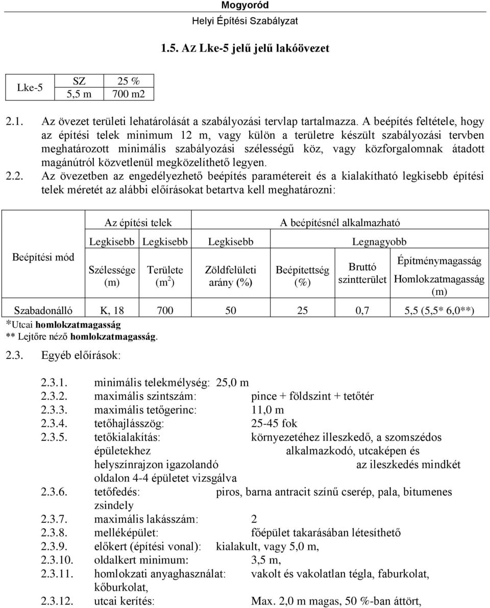 magánútról közvetlenül megközelíthető legyen. 2.