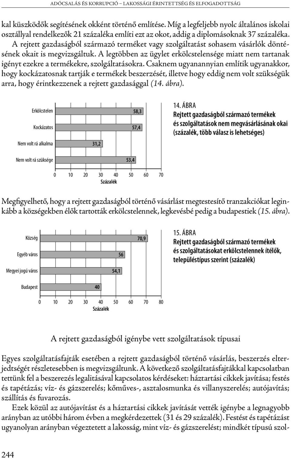 A rejtett gazdaságból származó terméket vagy szolgáltatást sohasem vásárlók döntésének okait is megvizsgáltuk.