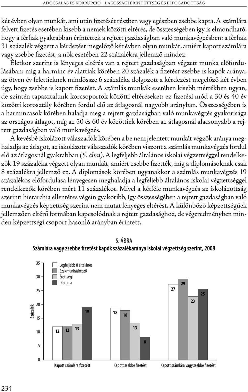 százalék végzett a kérdezést megelőző két évben olyan munkát, amiért kapott számlára vagy zsebbe fizetést, a nők esetében 22 százalékra jellemző mindez.