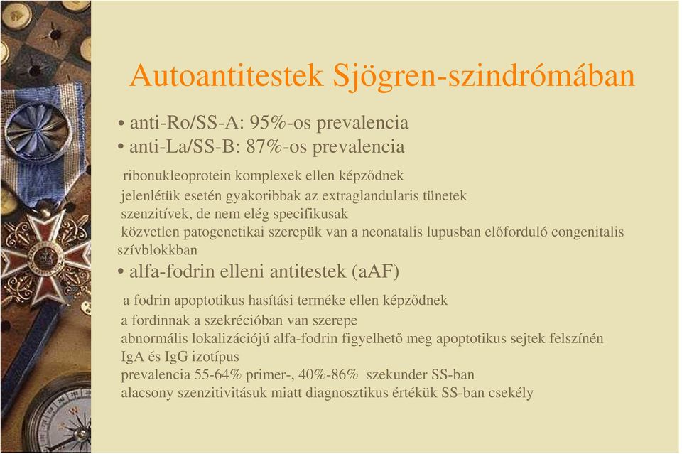 szívblokkban alfa-fodrin elleni antitestek (aaf) a fodrin apoptotikus hasítási terméke ellen képzıdnek a fordinnak a szekrécióban van szerepe abnormális lokalizációjú