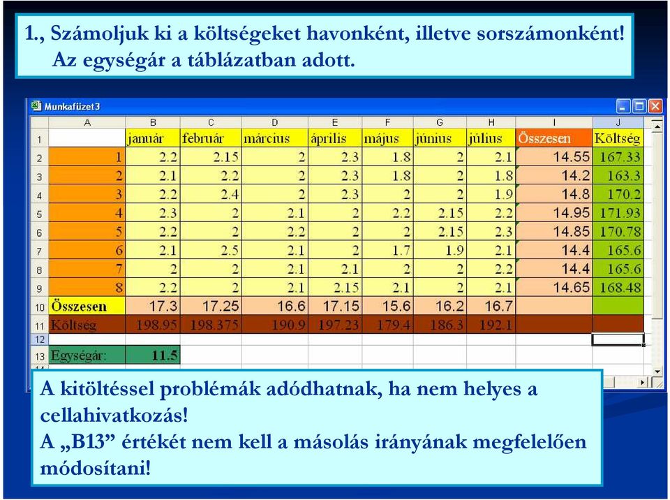 A kitöltéssel problémák adódhatnak, ha nem helyes a