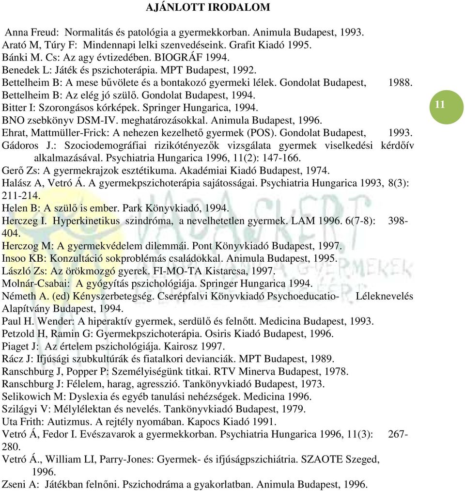 Gondolat Budapest, 1994. Bitter I: Szorongásos kórképek. Springer Hungarica, 1994. BNO zsebkönyv DSM-IV. meghatározásokkal. Animula Budapest, 1996.