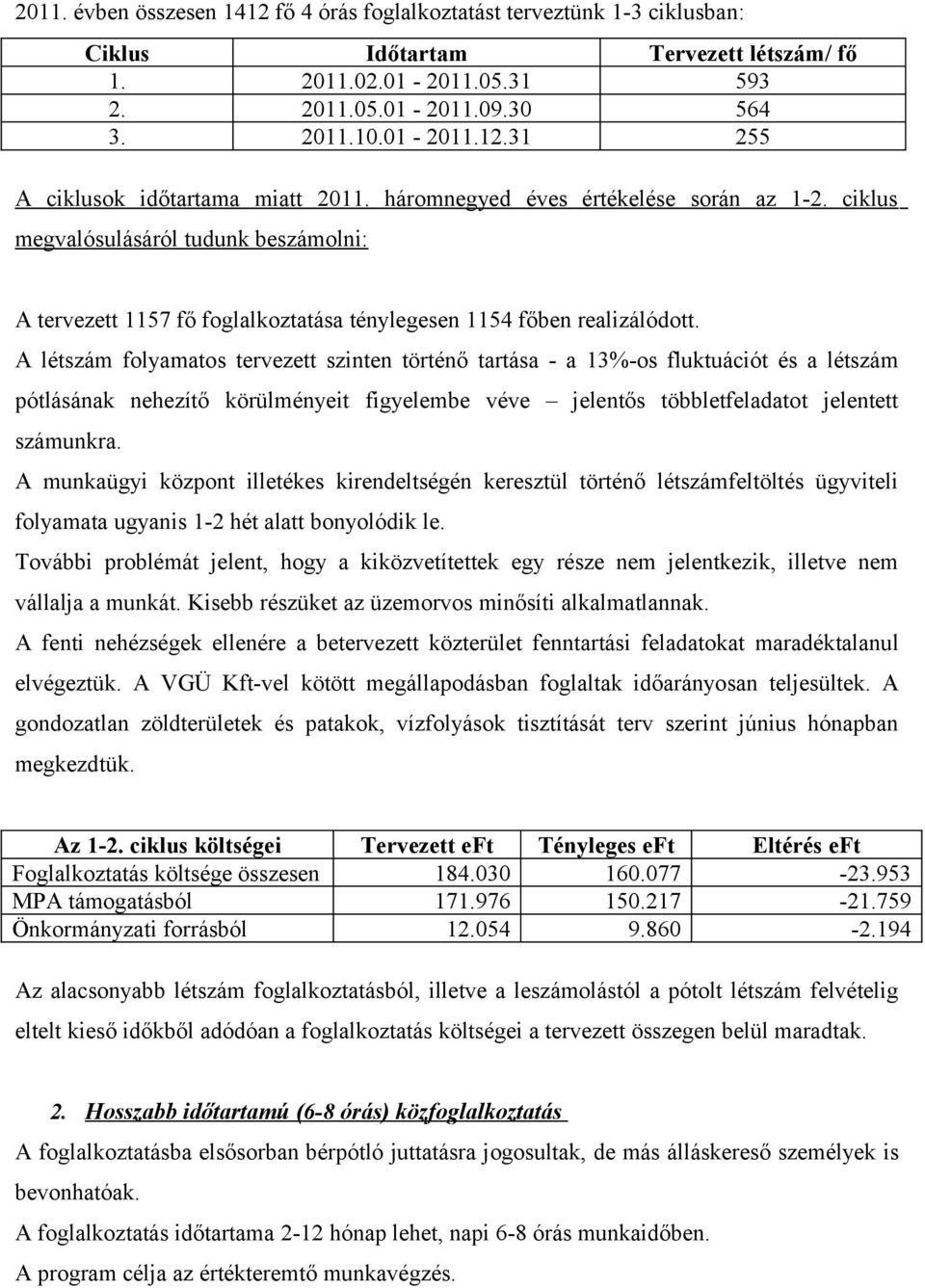 A létszám folyamatos tervezett szinten történő tartása - a 13%-os fluktuációt és a létszám pótlásának nehezítő körülményeit figyelembe véve jelentős többletfeladatot jelentett számunkra.