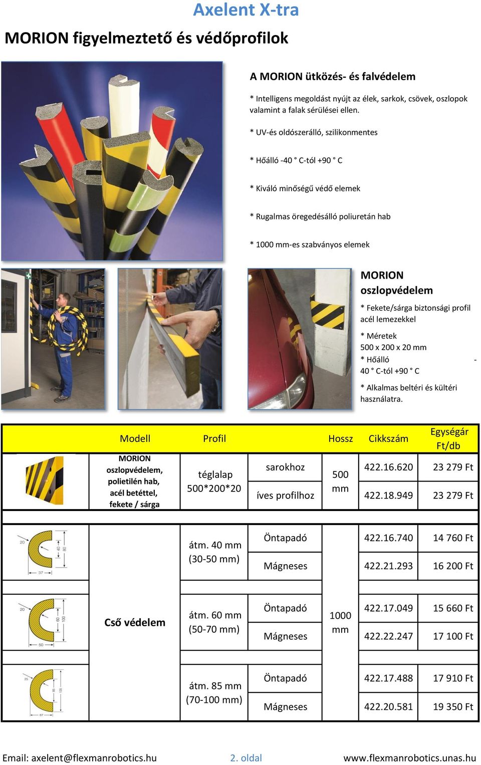 * Fekete/sárga biztonsági profil acél lemezekkel * Méretek 500 x 200 x 20 mm * Hőálló - 40 C-tól +90 C * Alkalmas beltéri és kültéri használatra.