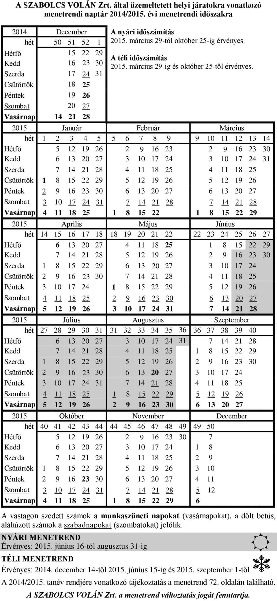 Szerda 17 24 31 Csütörtök 18 25 Péntek 19 26 Szombat 20 27 Vasárnap 14 21 28 2015 Január Február Március hét 1 2 3 4 5 5 6 7 8 9 9 10 11 12 13 14 Hétfő 5 12 19 26 2 9 16 23 2 9 16 23 30 Kedd 6 13 20