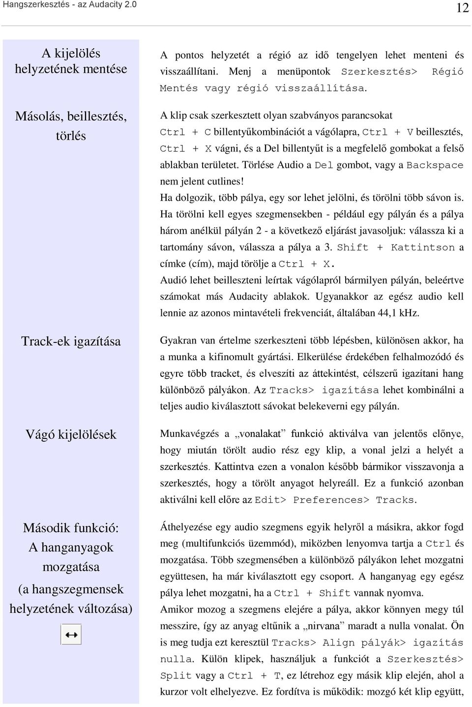 A klip csak szerkesztett olyan szabványos parancsokat Ctrl + C billentyűkombinációt a vágólapra, Ctrl + V beillesztés, Ctrl + X vágni, és a Del billentyűt is a megfelelő gombokat a felső ablakban