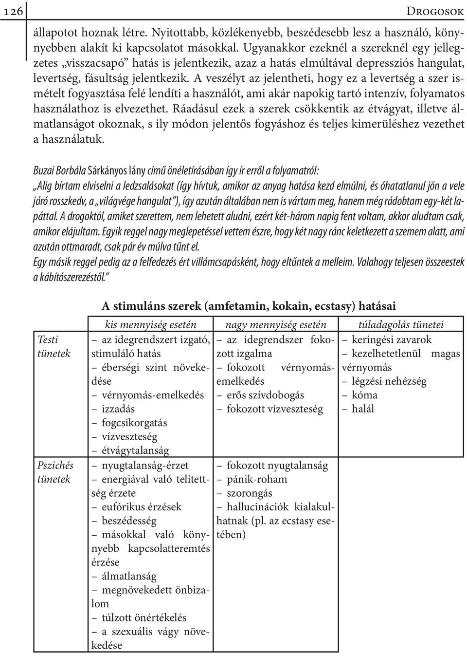 A veszélyt az jelentheti, hogy ez a levertség a szer ismételt fogyasztása felé lendíti a használót, ami akár napokig tartó intenzív, folyamatos használathoz is elvezethet.