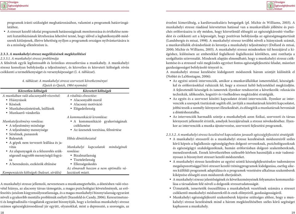 nyíljon a programok országos nyilvántartására is és a minőség-ellenőrzésre is. 2.3.3. A munkahelyi stressz megelőzésének megközelítései 2.3.3.1.